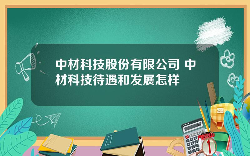 中材科技股份有限公司 中材科技待遇和发展怎样